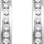 14K White 1/2 CTW Natural Diamond Channel-Set Hoop Earrings - 652940