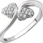 10K White 1/10 CTW Natural Diamond Heart Promise Ring - 652981