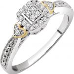 10K White/Yellow 1/6 CTW Natural Diamond Promise Ring - 652991