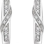 14K White .05 CTW Natural Diamond Hoop Earrings - 652962