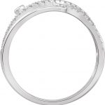 14K White 1/4 CTW Natural Diamond Criss-Cross Ring - 653062