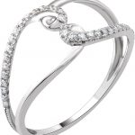 14K White 1/8 CTW Natural Diamond Negative Space Ring - 653037