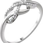 14K White 1/10 CTW Natural Diamond Infinity-Inspired Ring - 653036