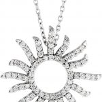 14K White 1/3 CTW Natural Diamond Sun 16" Necklace - 67120