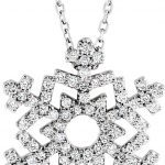 14K White 1/3 CTW Natural Diamond Snowflake 16" Necklace - 67128