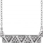 Platinum .05 CTW Natural Diamond Geometric Bar 16-18" Necklace - 86714