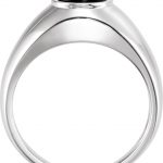 14K White Natural Black Onyx Bezel-Set Ring - 9222