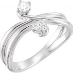 Platinum 1/4 CTW Diamond Two-Stone Ring - 123415