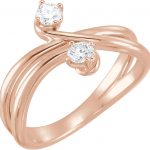 14K Rose 1/4 CTW Diamond Two-Stone Ring - 123415