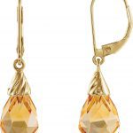 14K Yellow Briolette Natural Citrine Earrings - 66318