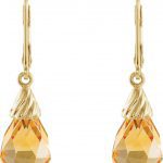 14K Yellow Briolette Natural Citrine Earrings - 66318