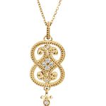 14K Yellow .08 CTW Natural Diamond Granulated 18" Necklace - 85355