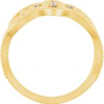 14K Yellow 1/8 CTW Diamond Granulated Design Ring Size 7 - 121948