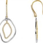 14K Yellow & Sterling Silver 3/8 CTW Natural Diamond Dangle Earrings - 85311