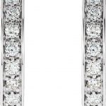 14K White 3/4 CTW Natural Diamond Inside-Outside Hinged 18.5 mm Hoop Earrings - 67155