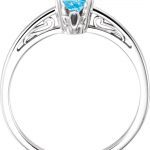 14K White Natural Swiss Blue Topaz Ring - 61177