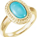 14K Yellow Natural Turquiose Ring - 64906