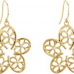 14K Yellow 1/6 CTW Natural Diamond Flower Earrings - 85403