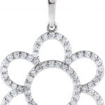 14K White 3/8 CTW Natural Diamond Flower 16" Necklace - 68055