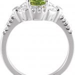 14K White Natural Peridot & 1/6 CTW Natural Diamond Ring - 65842