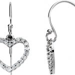 14K White 1/5 CTW Natural Diamond Heart Earrings - 67136