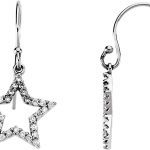 14K White 1/4 CTW Natural Diamond Star Earrings - 67140