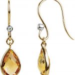 14K Yellow Natural Citrine & .02 CTW Natural Diamond Earrings - 67302