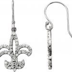 14K White 1/2 CTW Natural Diamond Fleur-de-Lis Earrings - 67752