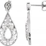 Sterling Silver 1/10 CTW Natural Diamond Filigree Earrings - 69485