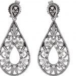 Sterling Silver 1/10 CTW Natural Diamond Filigree Earrings - 69485