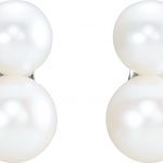 Platinum Cultured White Freshwater Pearl Ear Climbers - 86718