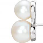 Platinum Cultured White Freshwater Pearl Ear Climbers - 86718