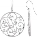 Sterling Silver 1/10 CTW Natural Diamond Scroll Earrings - 69288