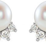 Platinum Cultured White Freshwater Cultured Pearl & .08 CTW Natural Diamond Earrings - 86767