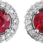 Platinum Natural Ruby & 1/3 CTW Natural Diamond Earrings - 68602