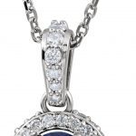 Platinum Natural Blue Sapphire & 1/5 CTW Natural Diamond 18" Necklace - 68601