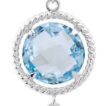 Sterling Silver Natural Sky Blue Topaz Two-Stone 18" Necklace - 85641