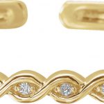 14K Yellow 1/6 CTW Natural Diamond Stackable Bangle 7" Bracelet - 652904