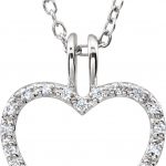 Sterling Silver 1/6 CTW Natural Black & White Diamond Heart 18" Necklace - 69955