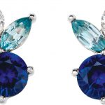 Platinum Natural Multi-Gemstone Earrings - 86765