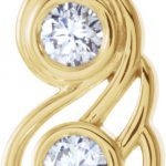 14K Yellow 3/8 CTW Natural Diamond Bezel-Set Three-Stone Pendant - 85925