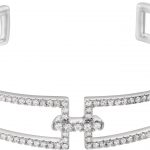 14K White 3/4 CTW Natural Diamond Cuff 6" Bracelet - 652347