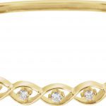 14K Yellow 1/4 CTW Natural Diamond Bangle 6 1/2" Bracelet - 60889