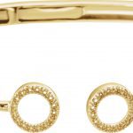 14K Yellow 1/6 CTW Natural Diamond Circle Hinged Cuff 7" Bracelet - 652145