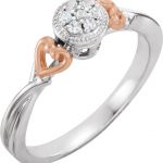 10K White/Rose 1/10 CTW Natural Diamond Promise Ring - 652983