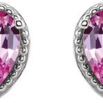 Platinum Natural Pink Sapphire Earrings - 86796