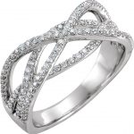 14K White 1/2 CTW Natural Diamond Criss-Cross Ring - 652974