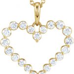 14K Yellow 1 CTW Natural Diamond Heart 18" Necklace - 64960