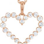 14K Rose 1 CTW Natural Diamond Heart 18" Necklace - 64960