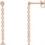 14K Rose 1/5 CTW Natural Diamond Hinged Hoop Chain Earrings - 653463